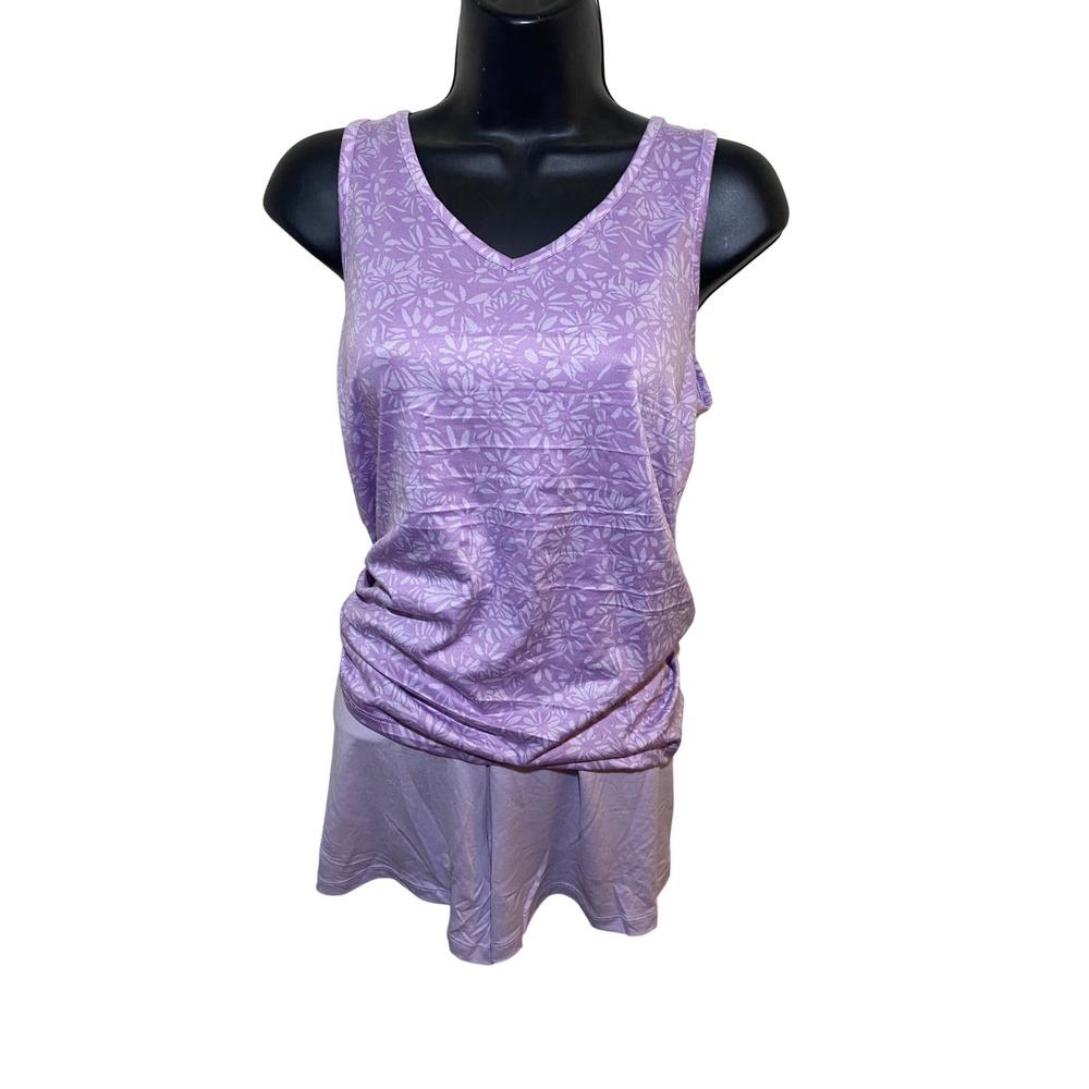 Eddie Bauer Womens‎ Lavender Floral Pajama 3 Piece Set Size Medium